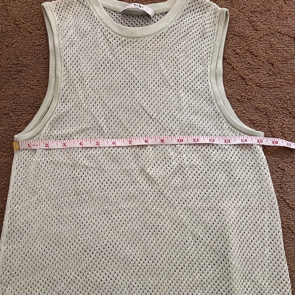 Tibi Green Crispy Viscose Mesh Tank Top - Picture 7 of 10